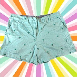 Soft mint Palm tree print preppy short shorts by Cambridge Dry Goods size 8